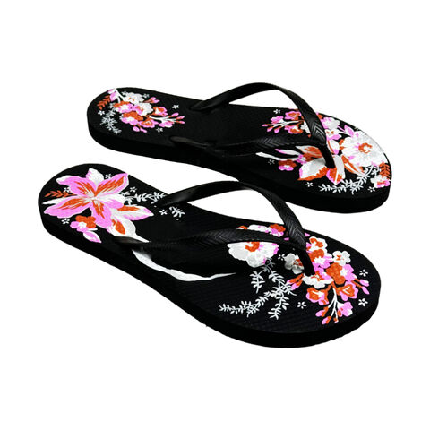 Bosirui Mode Blumenmuster Flip-Flops Hausschuhe Outdoor Damen Strand Custom Großhandel Damen Strand Flip Flops Custom Flip Flops