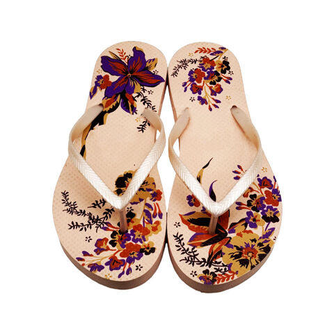 Bosirui Mode Blumenmuster Flip-Flops Hausschuhe Outdoor Damen Strand Custom Großhandel Damen Strand Flip Flops Custom Flip Flops