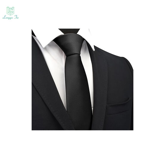 Langyu 100% Seide Krawatte für Herren im Großhandel, einfarbige Krawatte für Business und Hochzeit