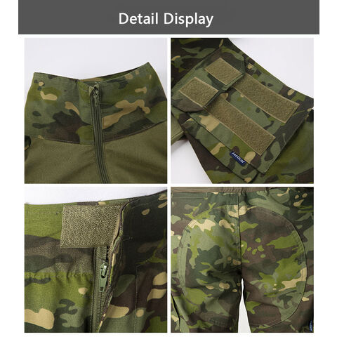 GAF Traje Táctico Personalizado G3 Impermeable Camuflaje, Pantalones y Camisa Tipo Rana, Traje Táctico Antidesgarro