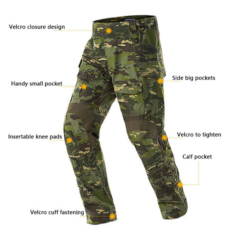 GAF Traje Táctico Personalizado G3 Impermeable Camuflaje, Pantalones y Camisa Tipo Rana, Traje Táctico Antidesgarro