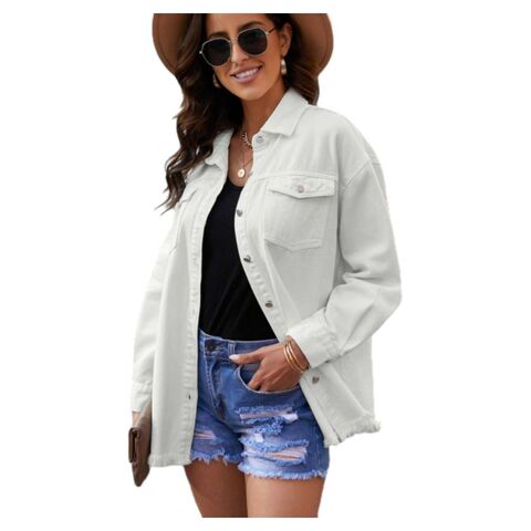 Großhandel Hot Selling Washed Denim Jacke Frühling Herbst Oversized Einreihige Langarm Casual Mantel