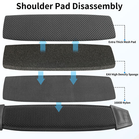 Almohadilla Transpirable de Malla 3D, Accesorio Táctico Multifuncional, Correa de Hombro Ajustable para Bolsos y Actividades al Aire Libre