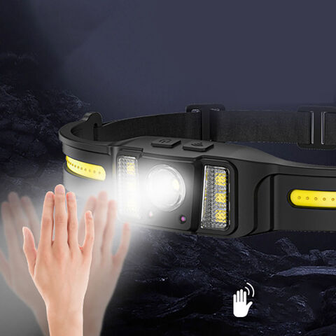Prix de gros usine Lampe frontale à capteur intelligent super brillante, à forte lumière, universelle et portable pour l'extérieur