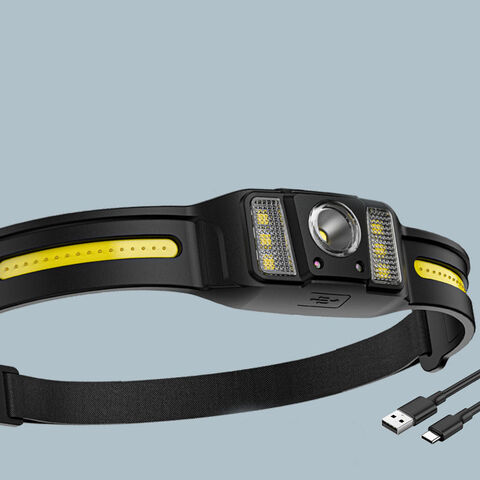 Prix de gros usine Lampe frontale à capteur intelligent super brillante, à forte lumière, universelle et portable pour l'extérieur