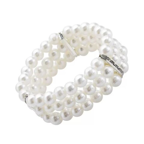 Conjuntos de joyería de perlas de imitación - Joyería de moda, collar y pendientes de perlas de imitación retro y de lujo ligero, elegantes y de alta gama