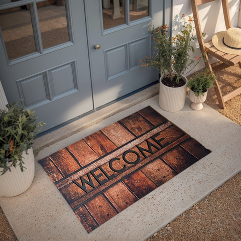 Mejor Precio Felpudo Flocado Personalizado Base de Goma Antideslizante Granular para Mayor Estabilidad, Ideal para Áreas de Bienvenida al Aire Libre