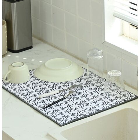 Tapete de Secagem de Louça - Tapete de Microfibra Absorvente de Alta Venda, Resistente ao Calor, Tapete Drenante para Cozinha