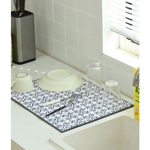Tapete de Secagem de Louça - Tapete de Microfibra Absorvente de Alta Venda, Resistente ao Calor, Tapete Drenante para Cozinha