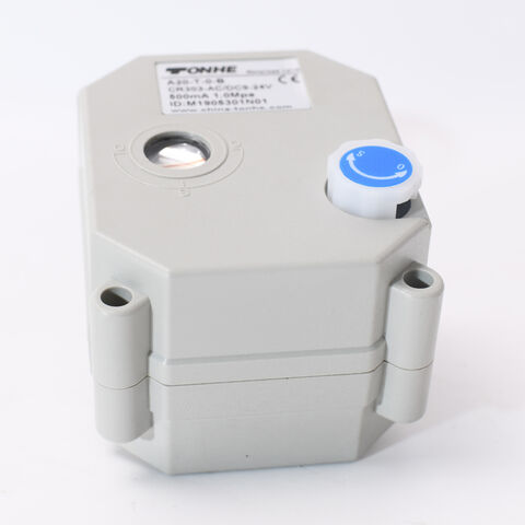 Válvula de bola motorizada de acero inoxidable NSF61 con control eléctrico bidireccional para flujo de agua, con operación manual (T20-S2-B)