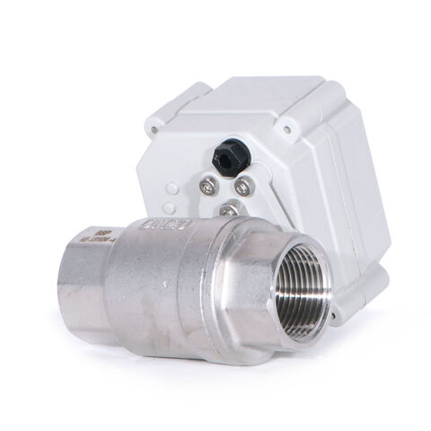 Válvula de bola motorizada de acero inoxidable NSF61 con control eléctrico bidireccional para flujo de agua, con operación manual (T20-S2-B)