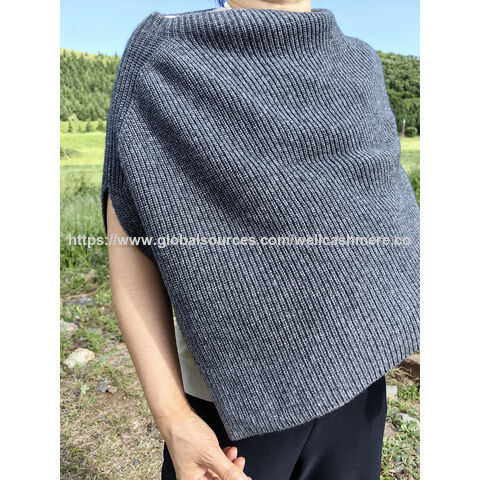 Damenmode Rippstrick Poncho Cape im Großhandel