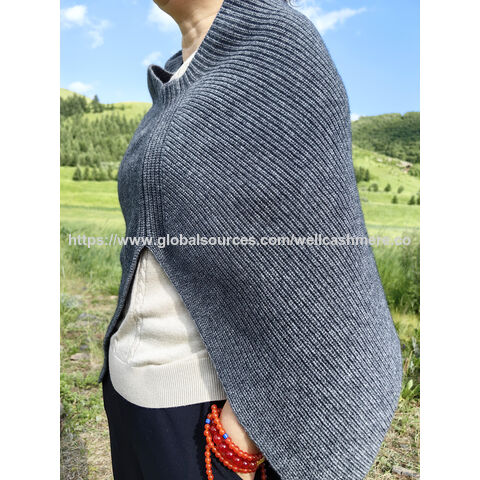 Damenmode Rippstrick Poncho Cape im Großhandel
