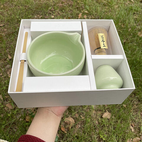 Individuelles Matcha-Besen-Set, Matcha-Set, Bambusschale, Rosa Matcha-Set