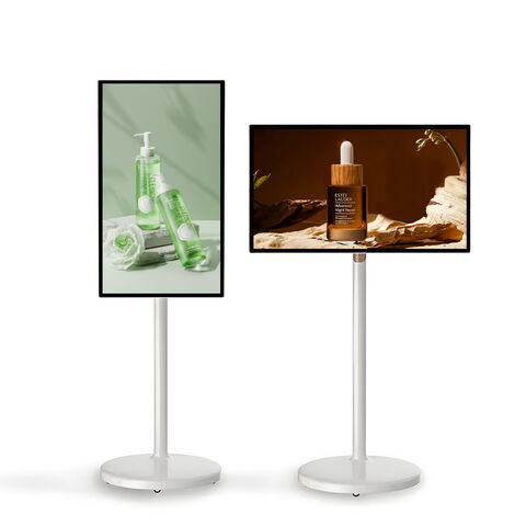 Écran Tactile Interactif Android OS de Bonne Qualité avec Batterie, Moniteur Mini TV Intelligent, Affichage Numérique Portable Rechargeable Mobile