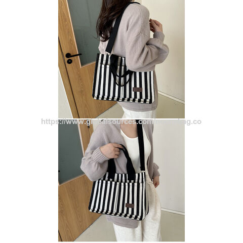 Sacola de ombro feminina, casual, de lona, reutilizável, ecológica, para compras e viagens