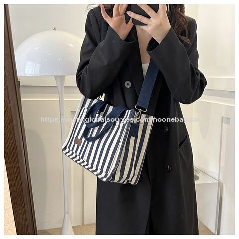 Sacola de ombro feminina, casual, de lona, reutilizável, ecológica, para compras e viagens