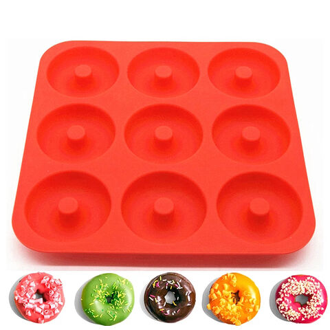 Moule à Donuts en Silicone, Plaque de Cuisson Antiadhésive pour 6 Donuts Taille Standard, Bagels et Plus - Idéal pour les Boulangers Professionnels