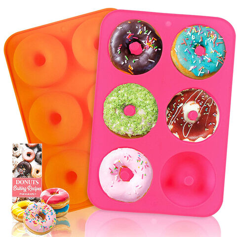 Moule à Donuts en Silicone, Plaque de Cuisson Antiadhésive pour 6 Donuts Taille Standard, Bagels et Plus - Idéal pour les Boulangers Professionnels