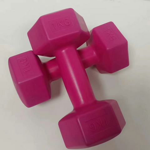 Conjunto de halteres de plástico mergulhado fosco, equipamento de exercício esportivo doméstico, halteres pequenos de ferro fundido sólido para fitness