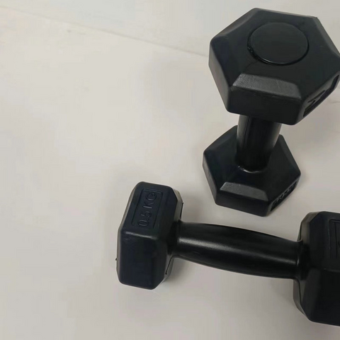 Conjunto de halteres de plástico mergulhado fosco, equipamento de exercício esportivo doméstico, halteres pequenos de ferro fundido sólido para fitness