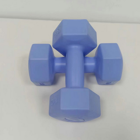 Conjunto de halteres de plástico mergulhado fosco, equipamento de exercício esportivo doméstico, halteres pequenos de ferro fundido sólido para fitness