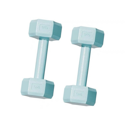 Conjunto de halteres de plástico mergulhado fosco, equipamento de exercício esportivo doméstico, halteres pequenos de ferro fundido sólido para fitness