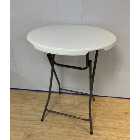 Tragbarer, klappbarer runder Outdoor-Tisch | 80cm, blasgeformter, runder Bartisch | Klappbarer Bistrotisch für Veranstaltungen & Terrassen