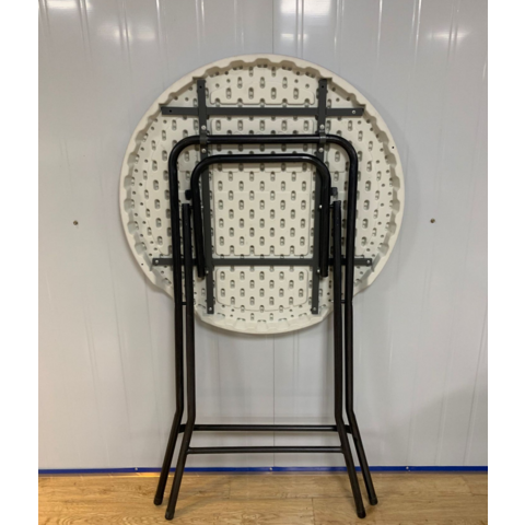 Tragbarer, klappbarer runder Outdoor-Tisch | 80cm, blasgeformter, runder Bartisch | Klappbarer Bistrotisch für Veranstaltungen & Terrassen