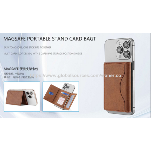 Estojo Magnético de Fixação Rápida para Cartões: Proteção RFID, Capacidade para 3 Cartões, Material PU Durável para Uso Diário