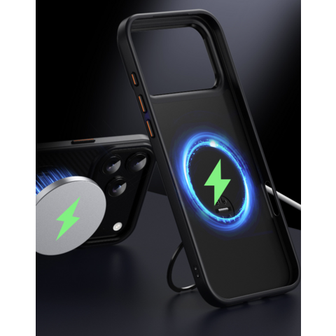 Coque de Téléphone en Fibre de Carbone avec Béquille Magnétique | Ultra-Légère & Protection contre les Chutes de Qualité Militaire | Série Business