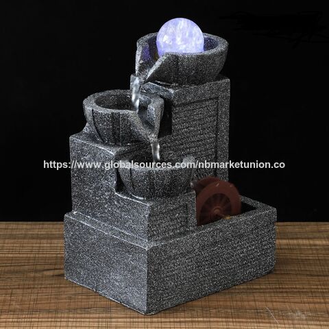 Heiß verkaufte 8-Zoll-Mini-Tischbrunnen-Wasserfall-Statue Ornament für Heim- und Bürodekoration