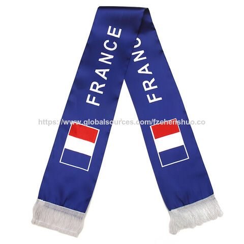 Großhandel Individuelle Team Logo Sport Fußball Fans Schals Anfeuern Doppelseitig Spandex Satin Dekoration Ornament
