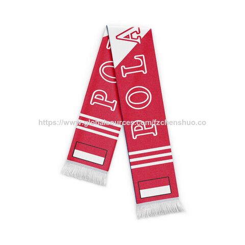 Großhandel Individuelle Team Logo Sport Fußball Fans Schals Anfeuern Doppelseitig Spandex Satin Dekoration Ornament