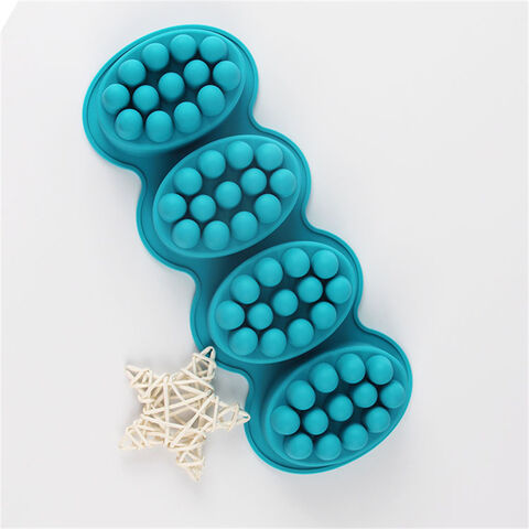 Moules à Savon en Silicone Stockés en Usine, 4 Cavités, Massage, DIY, Moule à Savon Artisanal