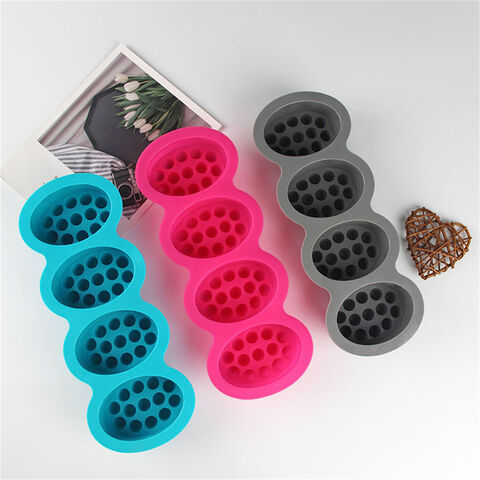 Moules à Savon en Silicone Stockés en Usine, 4 Cavités, Massage, DIY, Moule à Savon Artisanal