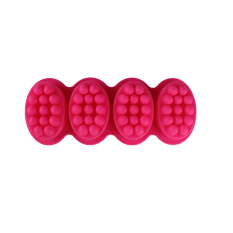 Moules à Savon en Silicone Stockés en Usine, 4 Cavités, Massage, DIY, Moule à Savon Artisanal