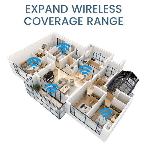 Amplificador de sinal WiFi de 300M, amplificador de rede sem fio doméstico aprimorado, expansor de roteador móvel através da parede, repetidor