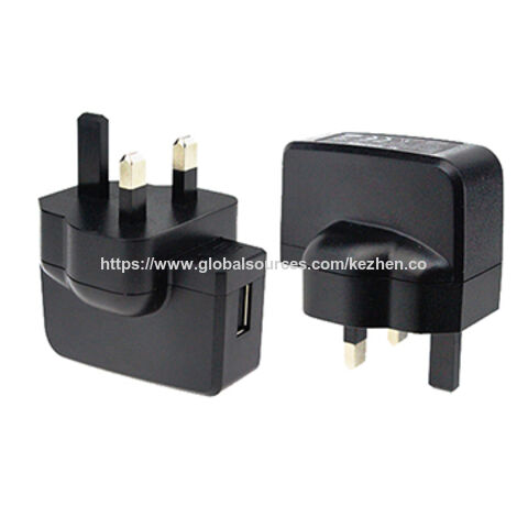Adaptateurs secteur USB 5V2A pour téléphones portables et tablettes avec certifications CE, ROHS et GS, couleur noire. Vente en gros.
