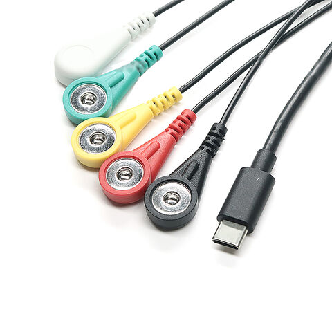 Medizinisches Kabel Φ3.5 Stecker 90° ZU SR+4.0 Knopf*2 L=2000MM GRY Elektronische Baugruppe