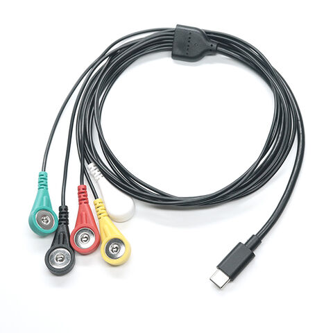 Medizinisches Kabel Φ3.5 Stecker 90° ZU SR+4.0 Knopf*2 L=2000MM GRY Elektronische Baugruppe