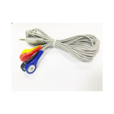 Medizinisches Kabel Φ3.5 Stecker 90° ZU SR+4.0 Knopf*2 L=2000MM GRY Elektronische Baugruppe