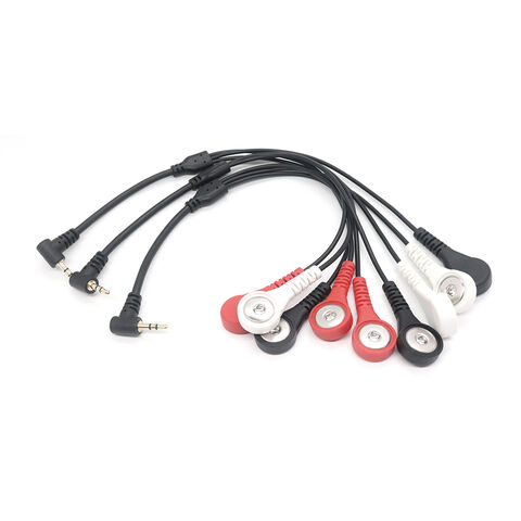 Medizinisches Kabel Φ3.5 Stecker 90° ZU SR+4.0 Knopf*2 L=2000MM GRY Elektronische Baugruppe