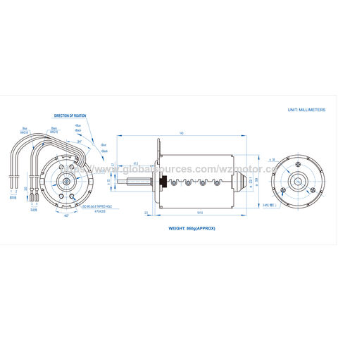 OEM Typ CR098 UL-geprüfter 24V 70W DC-Motor mit Kohlebürsten, Größe AD: 59*101mm für Linearantriebe an verstellbaren Tischen
