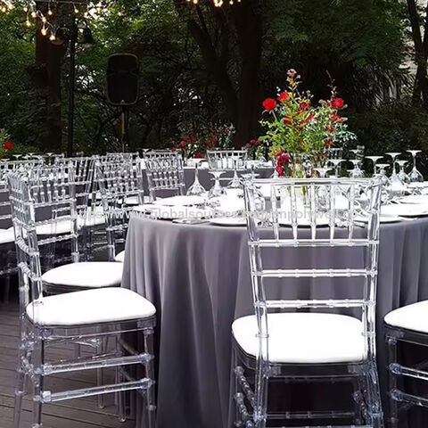 Meilleure vente : Chaise Tiffany transparente démontable, empilable, Chiavari en acrylique pour mariages, banquets d'hôtel et événements