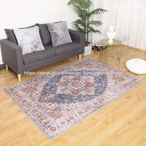 Tapete Lavável com Base Antiderrapante, Design Persa, Impressão 3D para Sala de Estar - Tapetes por Atacado
