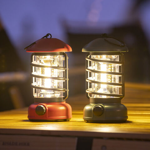 Lanternes de Camping LED Rétro Multifonctionnelles d'Extérieur en Gros, Luminosité Réglable, Éclairage d'Ambiance