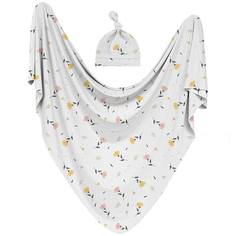Manta de Bebé Personalizada de Bambú Orgánico Suave y Transpirable, Tejido de Punto Liso de Bambú Spandex
