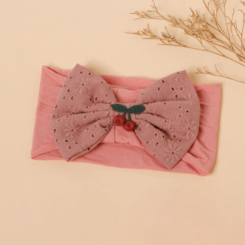 Venta al por mayor de pinzas para el cabello de algodón, cintas para el pelo con lazo anudado multicolor, accesorios para el cabello de bebé