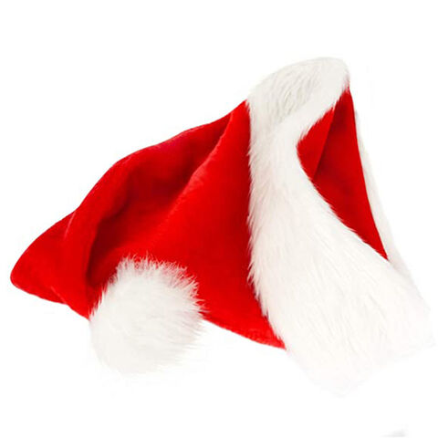 Gorro de Papai Noel Inverno Quente Festa Crianças Adultos Clássico Vermelho Pelúcia Chapéus de Feliz Natal